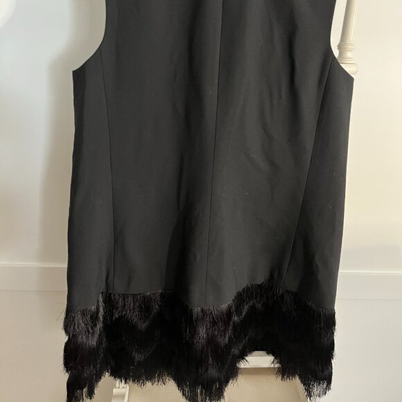 Banana Republic Black Sleeveless fringe vest double breasted size 14 - Picture 3 of 10